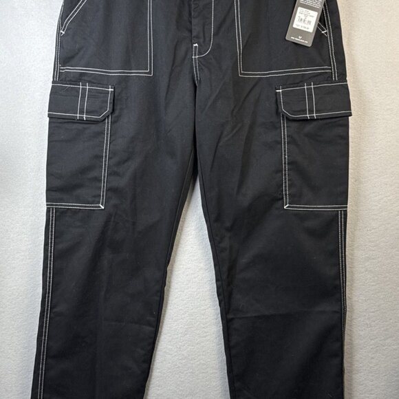 NWT True Religion Bobby Baggy Cargo Pant Mens Size 34x32 Jet Black Straight $139 - Picture 1 of 15